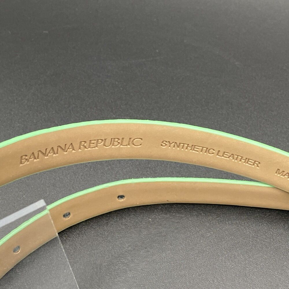 Banana Republic Green Snakeskin Embossed Belt Medium 3/4" Synthetic Leather NWT - Picture 2 of 8